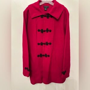 Red Wool | Lauren Hansen | women’s Sweater Coat